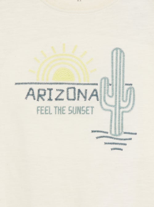 T-shirt met leuke opengewerkte details en borduursel - Kiabi