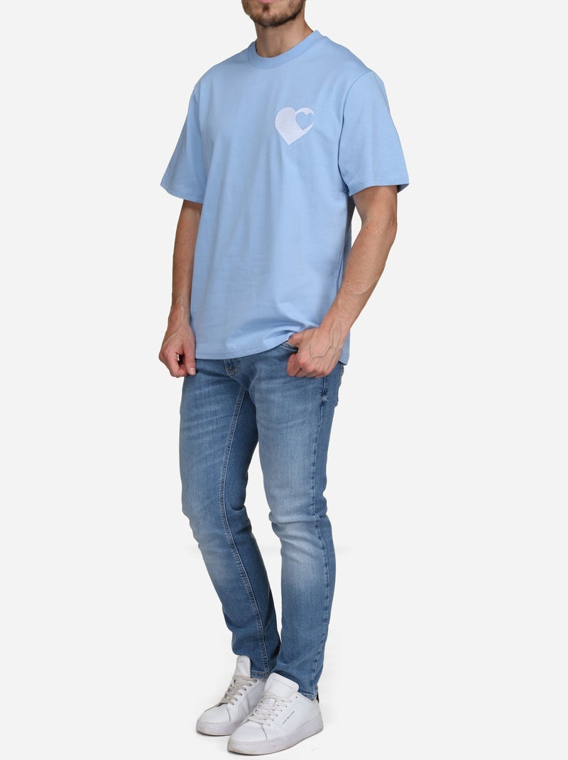 T-shirt met logo - Frilivin Hemelsblauw - Kiabi