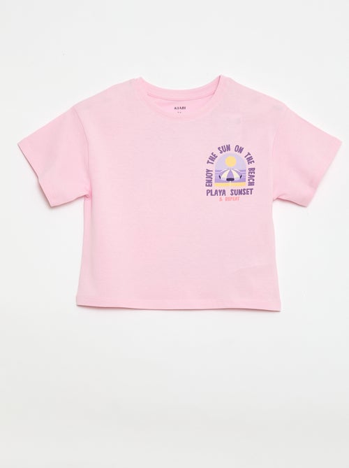 T-shirt met losse pasvorm en print op rug & borst - Kiabi
