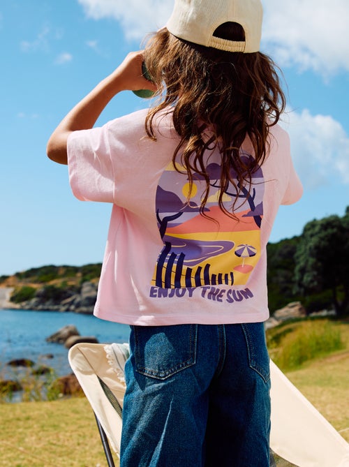 T-shirt met losse pasvorm en print op rug & borst - Kiabi