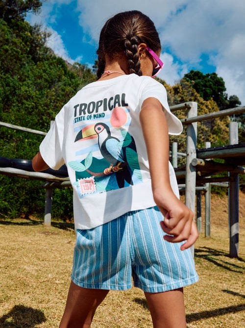 T-shirt met losse pasvorm en print op rug & borst - Kiabi