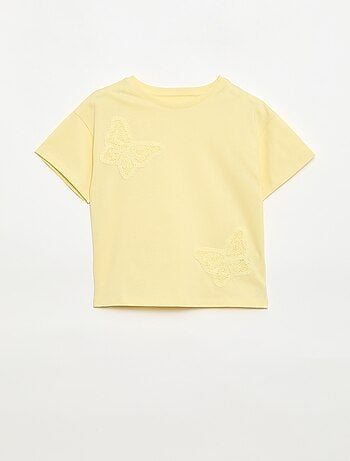 T-shirt met macramébloemen