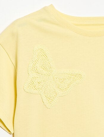T-shirt met macramébloemen
