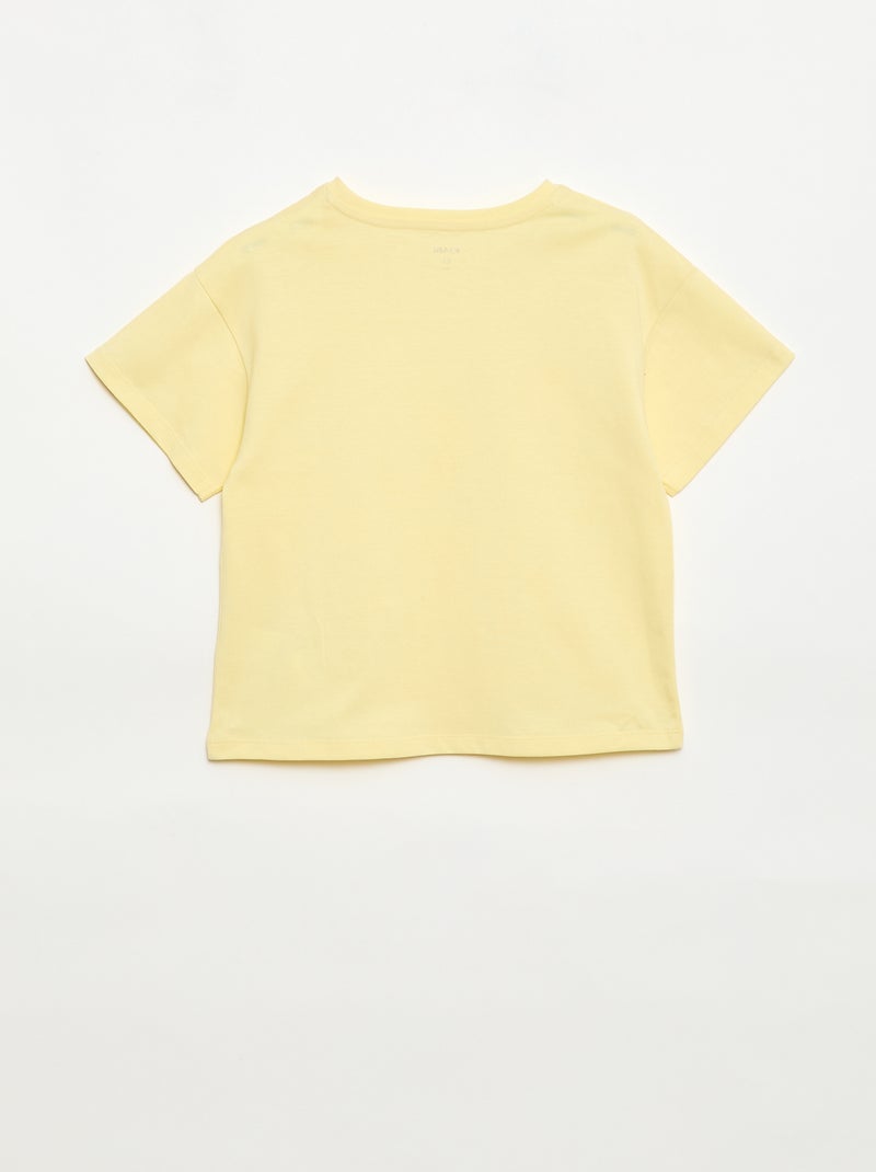 T-shirt met macramébloemen Geel - Kiabi