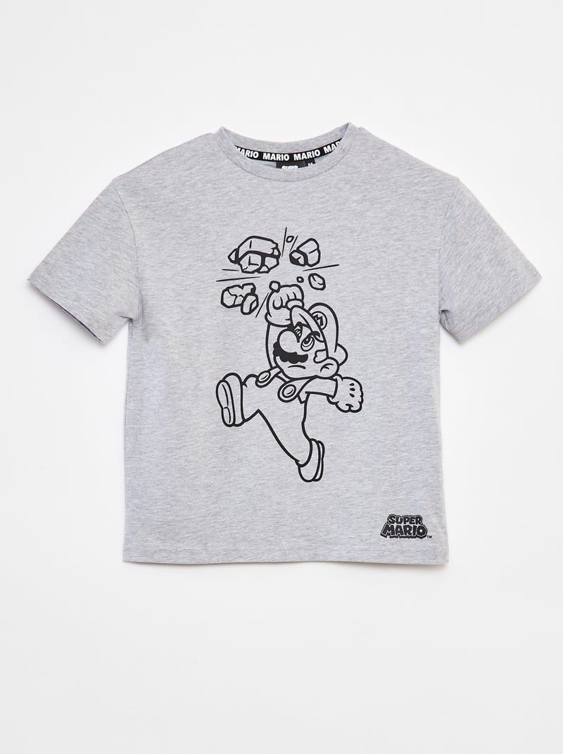 T-shirt met 'Mario'-print GRIJS - Kiabi