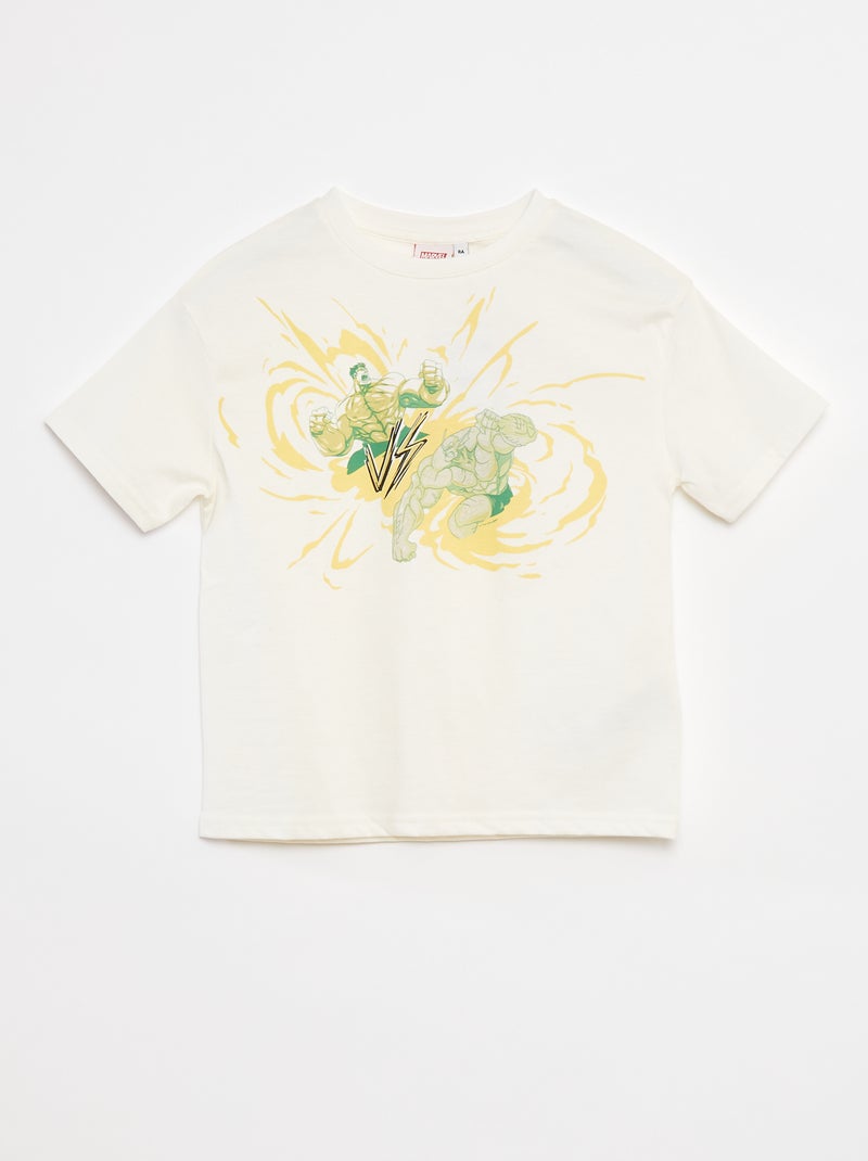 T-shirt met 'Marvel'/'Hulk'-print WIT - Kiabi