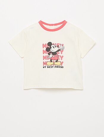 T-shirt met 'Mickey' print en korte mouwen