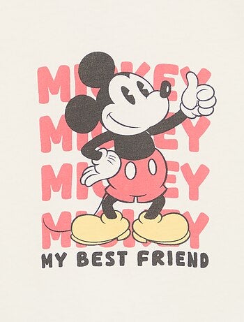 T-shirt met 'Mickey' print en korte mouwen