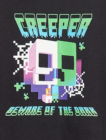 T-shirt met 'Minecraft'-print en lange mouwen - aantrekcollectie