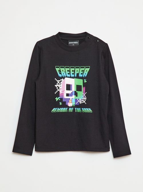 T-shirt met 'Minecraft'-print en lange mouwen - aantrekcollectie - Kiabi