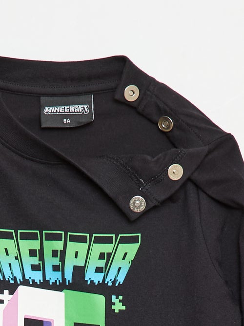 T-shirt met 'Minecraft'-print en lange mouwen - aantrekcollectie - Kiabi