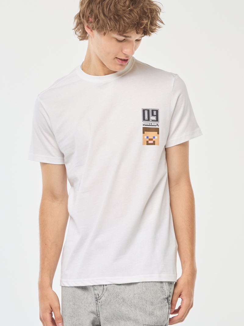 T-shirt met 'Minecraft'-print wit - Kiabi