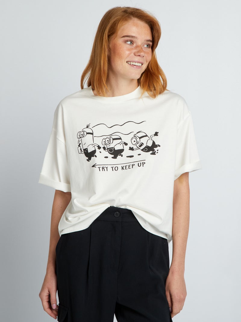 T-shirt met 'Minions'-print WIT - Kiabi
