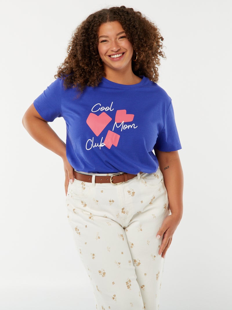 T-shirt met moederdagprint en korte mouw Blauw - Kiabi