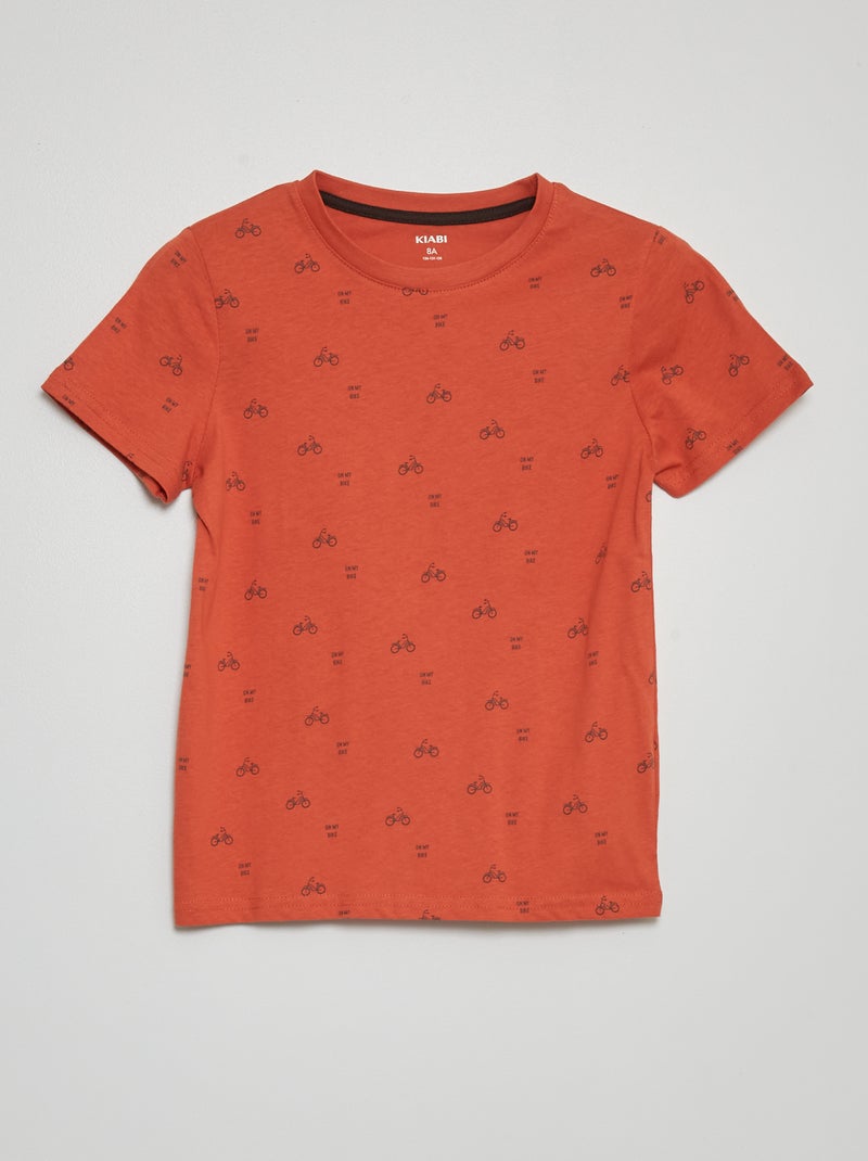 T-shirt met motief BRUIN - Kiabi
