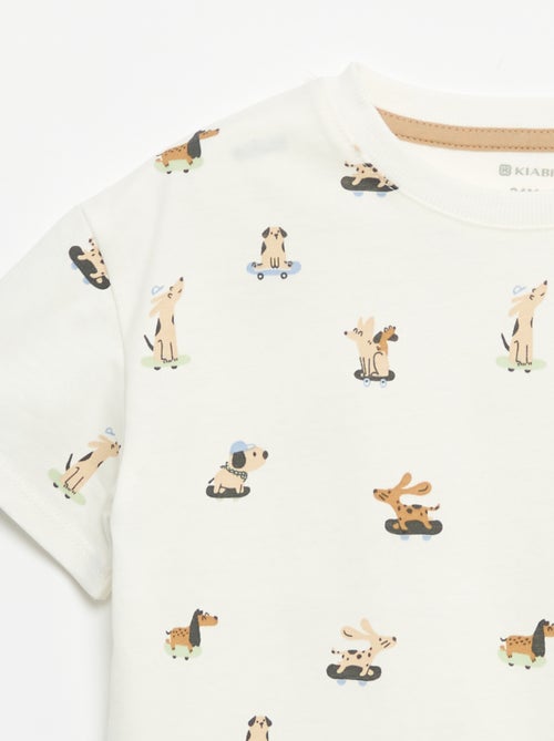 T-shirt met motief en korte mouwen - Kiabi