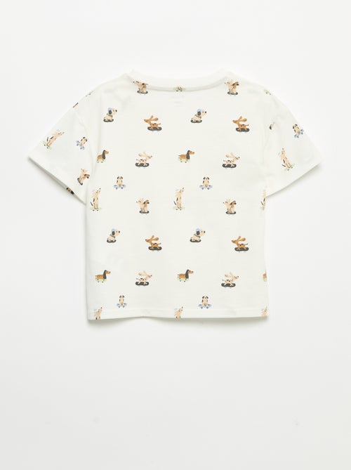 T-shirt met motief en korte mouwen - Kiabi