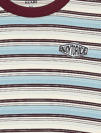 T-shirt met motief en opdruk en lange mouwen