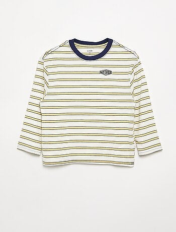 T-shirt met motief en opdruk en lange mouwen