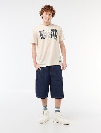 T-shirt met 'Naruto' print van effen katoen