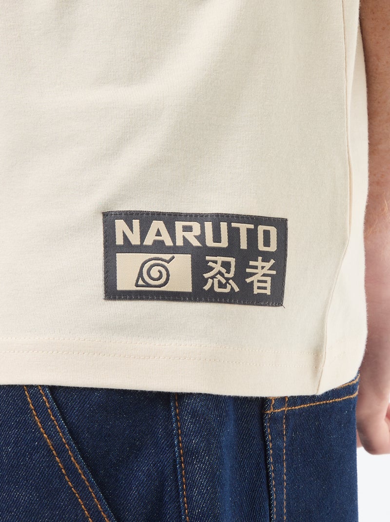 T-shirt met 'Naruto' print van effen katoen Biege - Kiabi