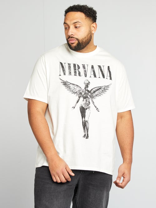 T-shirt met 'Nirvana'-print voor/achter - Kiabi