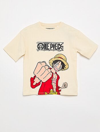 T-shirt met 'One Piece'-print, korte mouwen van katoen