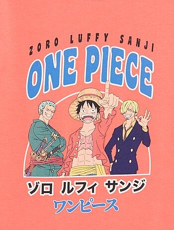 T-shirt met 'One Piece'-print, korte mouwen van katoen