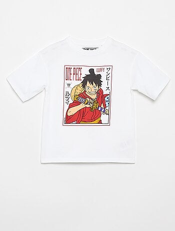 T-shirt met 'One Piece'-print, korte mouwen van katoen