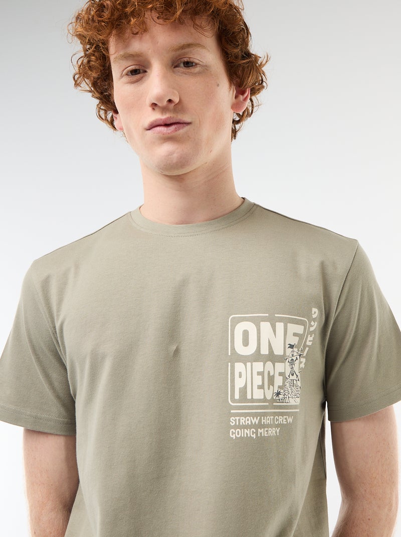 T-shirt met 'One Piece' print van katoen Groen - Kiabi