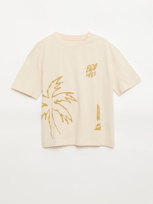 T-shirt met opdruk en korte mouwen - Kiabi