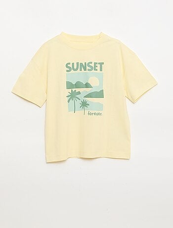 T-shirt met opdruk en korte mouwen