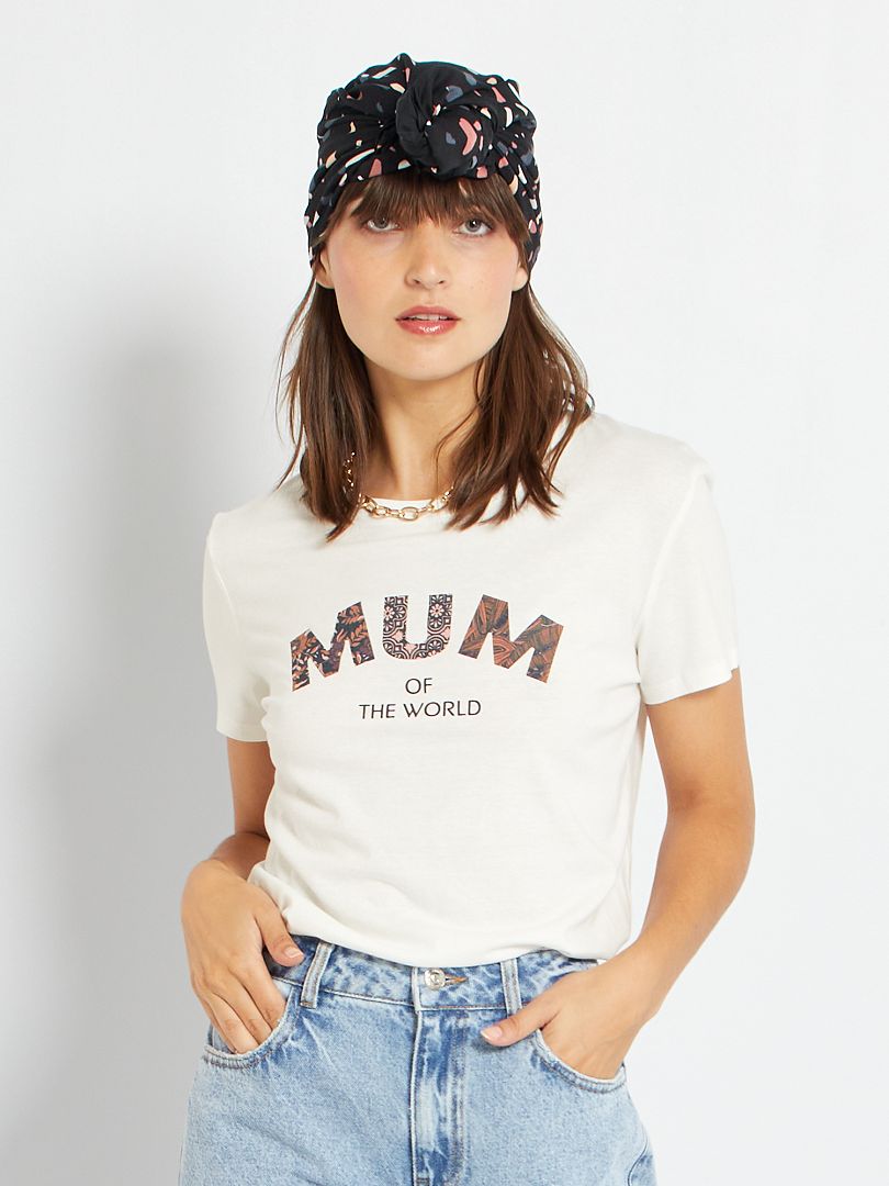 T-shirt met opdruk 'Mum of the world' WIT - Kiabi