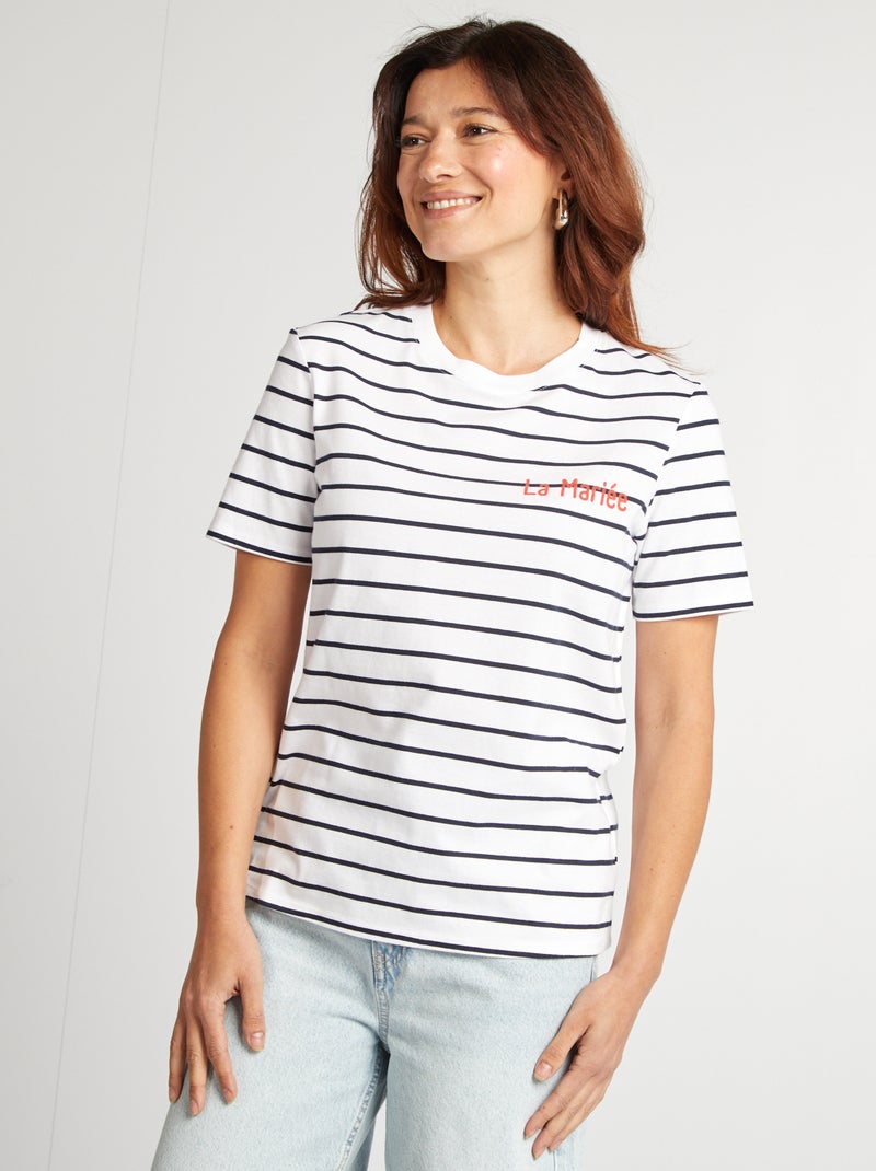 T-shirt met opdruk Vrijgezellenfeest WIT - Kiabi