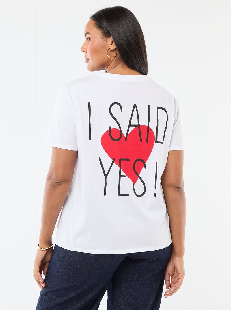 T-shirt met opdruk Vrijgezellenfeest WIT - Kiabi