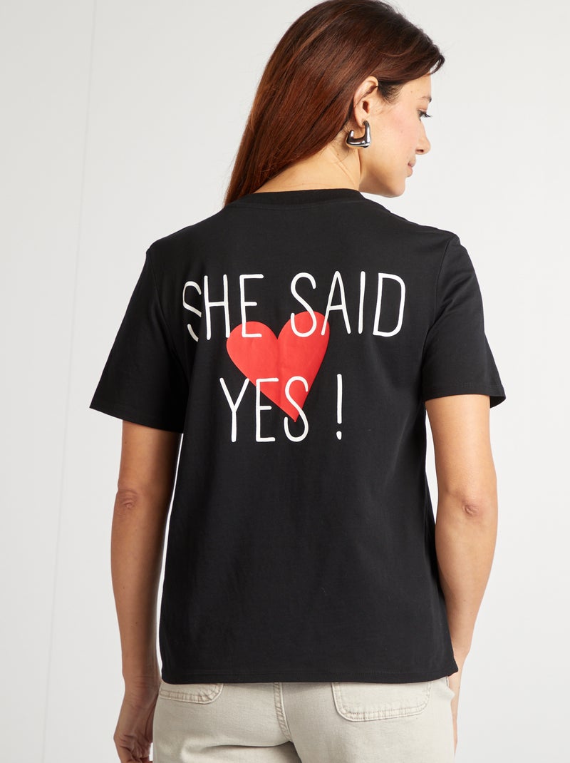 T-shirt met opdruk Vrijgezellenfeest ZWART - Kiabi