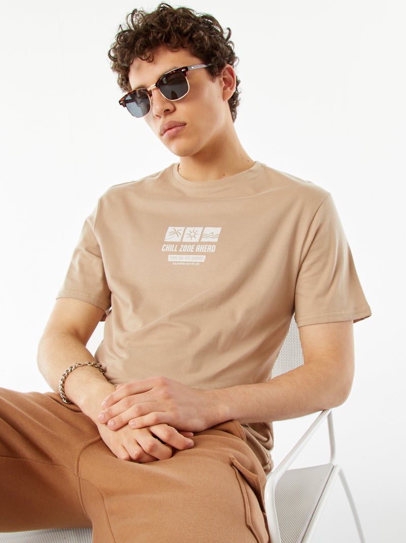 T-shirt met opschriften Wit - Kiabi