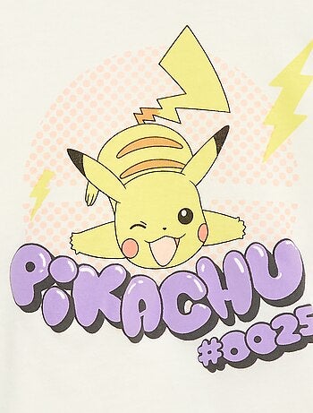 T-shirt met 'Pokémon' 'Pikachu' print, effen