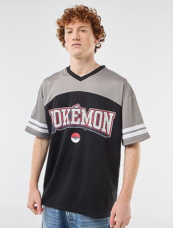 T-shirt met 'Pokémon'-print en V-hals