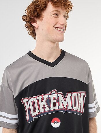 T-shirt met 'Pokémon'-print en V-hals