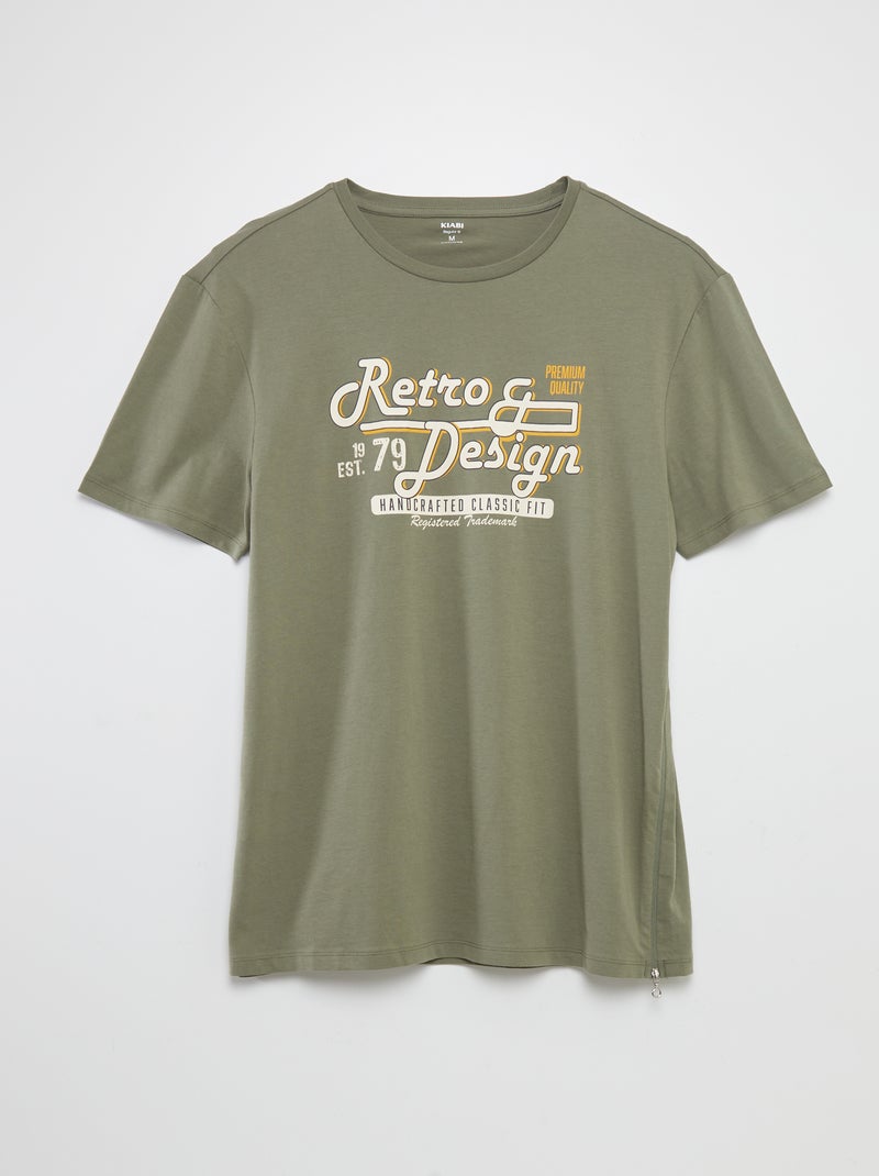 T-shirt met print - collectie gemakkelijk aan te trekken GROEN - Kiabi