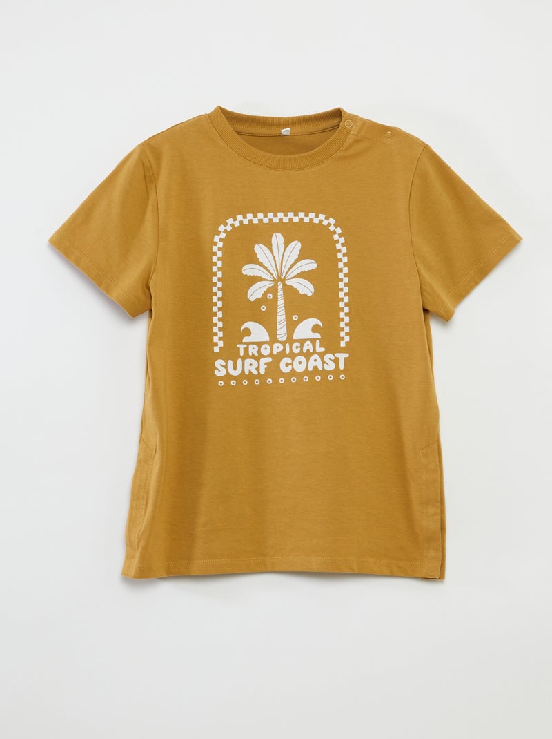 T-shirt met print - gemakkelijk aan te trekken collectie GEEL - Kiabi