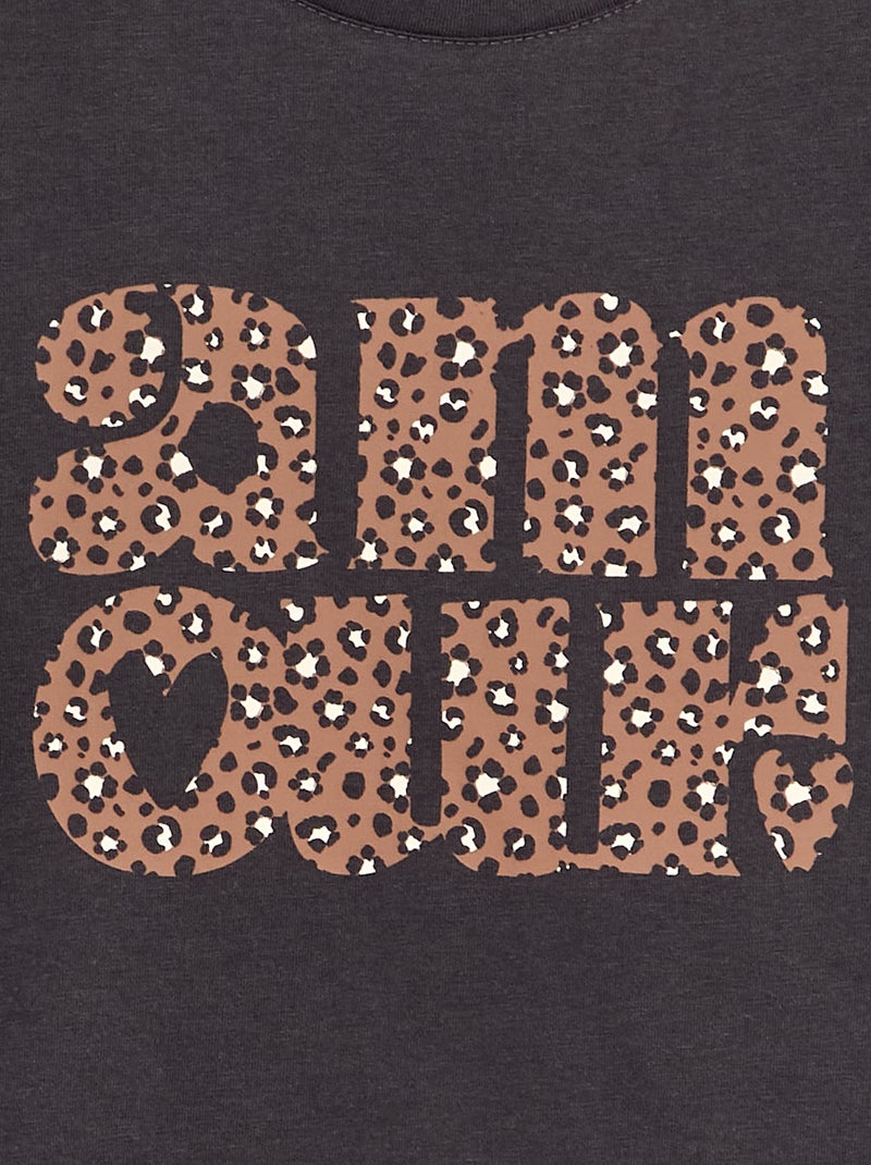 T-shirt met print - gemakkelijk aan te trekken collectie Grijs - Kiabi