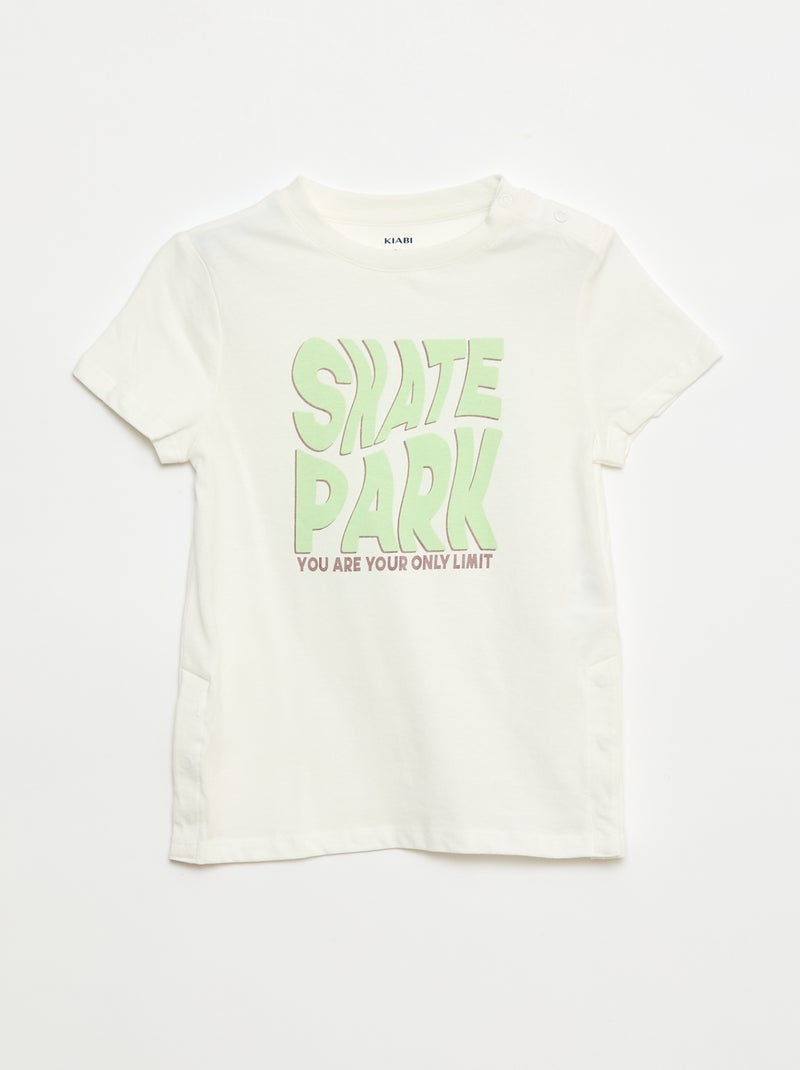 T-shirt met print - gemakkelijk aan te trekken collectie WIT - Kiabi
