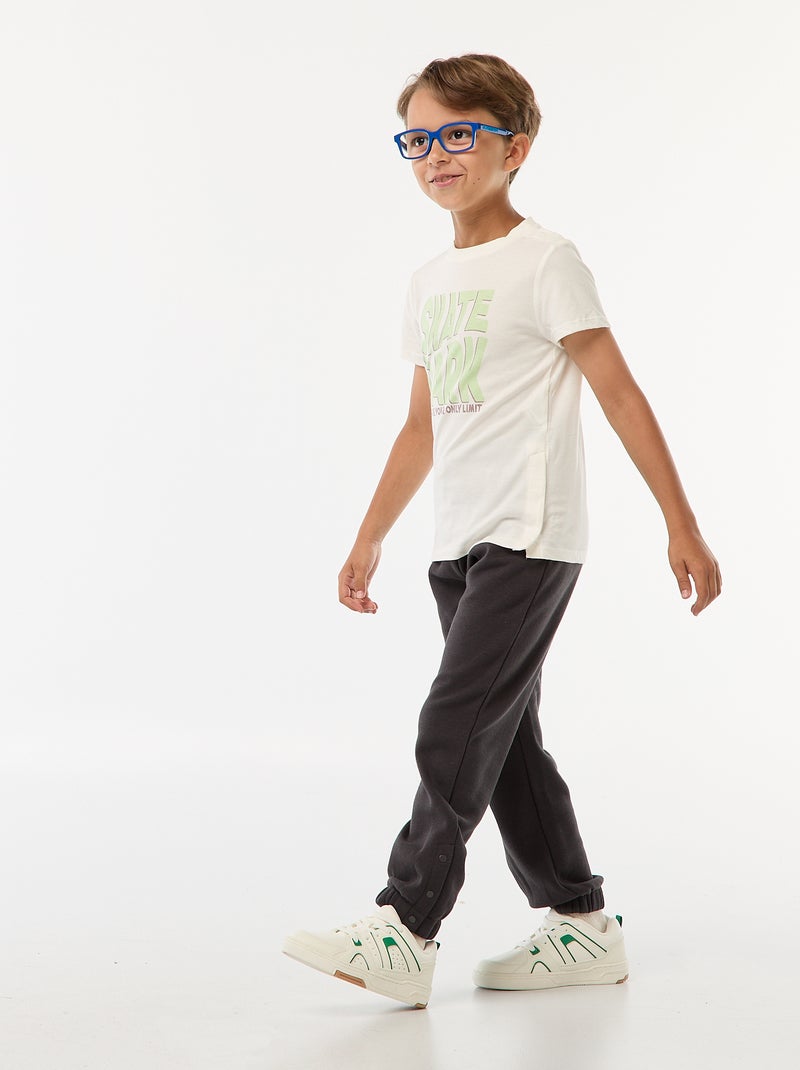 T-shirt met print - gemakkelijk aan te trekken collectie WIT - Kiabi