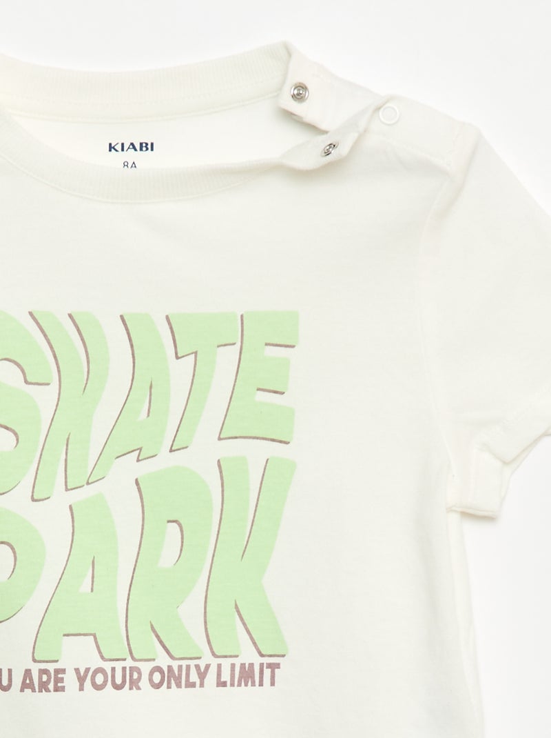 T-shirt met print - gemakkelijk aan te trekken collectie WIT - Kiabi