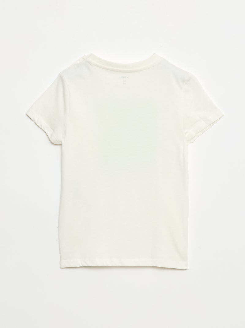 T-shirt met print - gemakkelijk aan te trekken collectie WIT - Kiabi