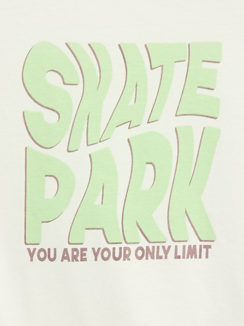 T-shirt met print - gemakkelijk aan te trekken collectie WIT - Kiabi