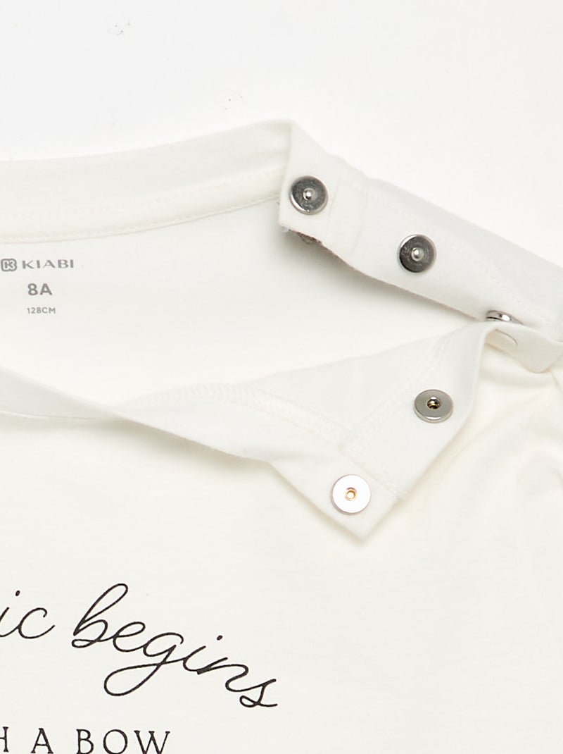 T-shirt met print - gemakkelijk aan te trekken collectie Wit - Kiabi