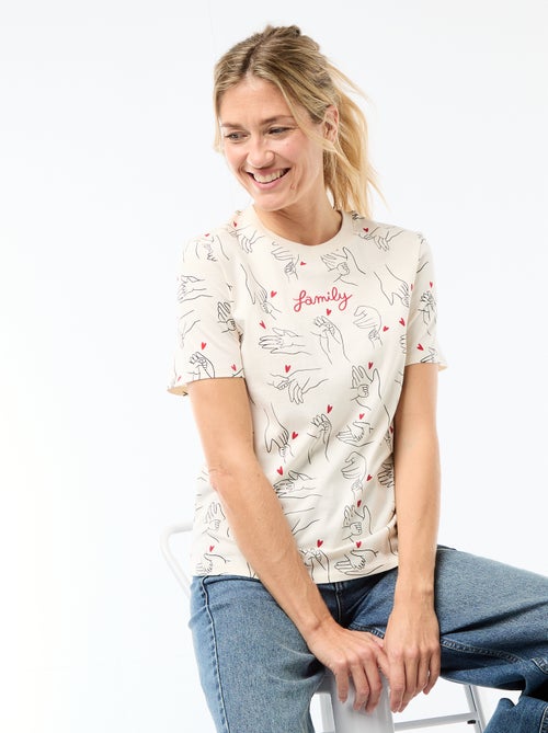 T-shirt met print 'Agathe Sorlet x Kiabi' - Valentijnsdag - Kiabi
